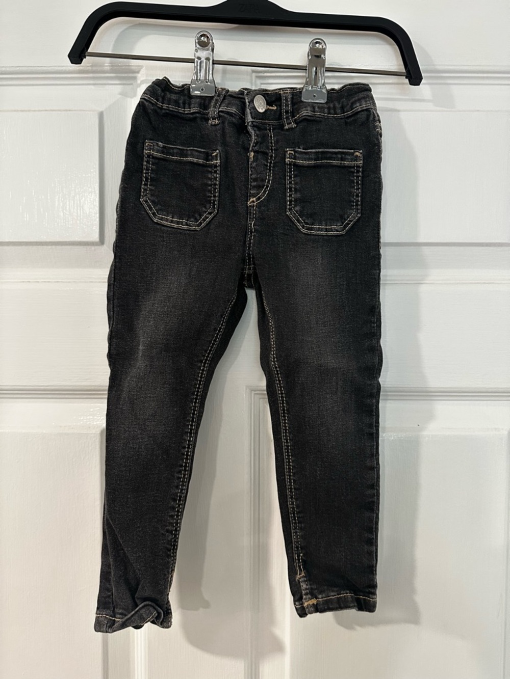 Zara Kids Black Washed Stretch Jeans